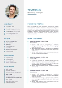 Blue and Gray Simple Professional CV Resume Blue and Gray Simple Professional CV Resume