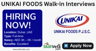 UNIKAI FOODS Walk-in Interviews in Dubai