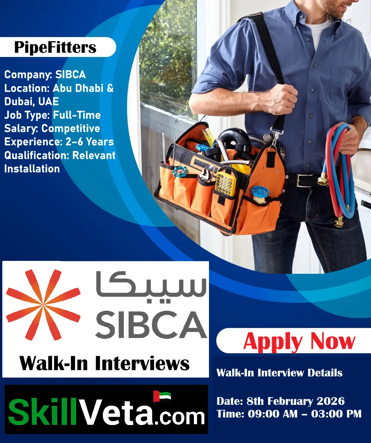 Walk-In Interview – Pipe Fitters (Fire Fighting Expertise) | SIBCA Walk-In Interview – Pipe Fitters (Fire Fighting Expertise) | SIBCA